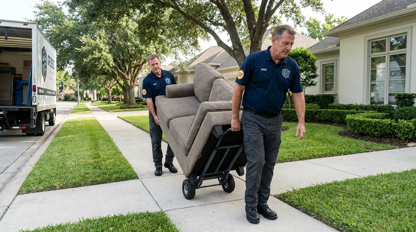 Local residential moving crew loading furniture in Ottawa, IL